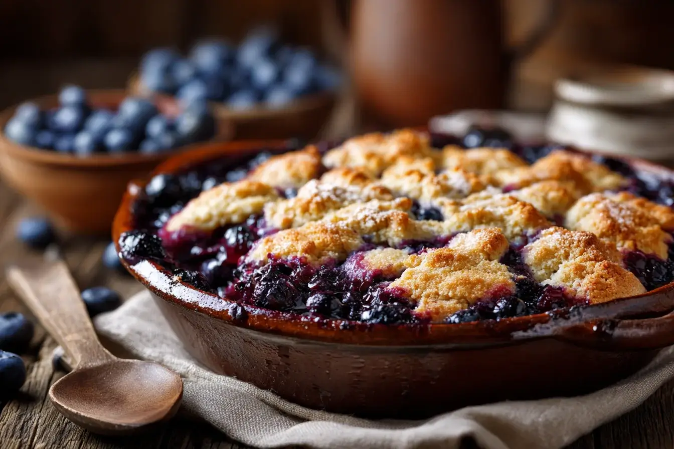 Blueberry Ginger Cookie Cobbler Cozy Summer Dessert with a Twist